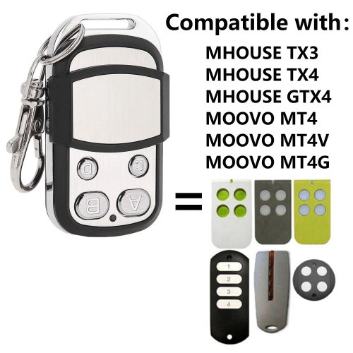 Imagen de Control Remoto Universal para Puerta de Garaje Mhouse TX3, TX4, GTX4 y Moovo MT4, MT4V, MT4G – Duplicador de Señal con Función de Barrera y Control de Acceso