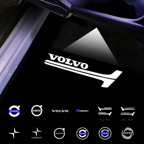Zdjęcie 2 sztuki LED światła powitalne z projekcją logo laserowej dla Volvo R-Design V50, S60, XC60, S40, XC40, XC90, V60 – oświetlenie pod drzwiami