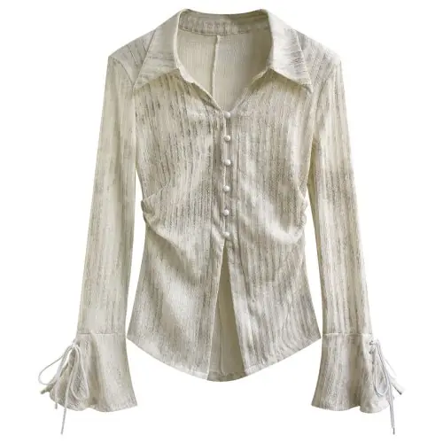 Image de Chemise Féminine Élégante à Manches Évasées