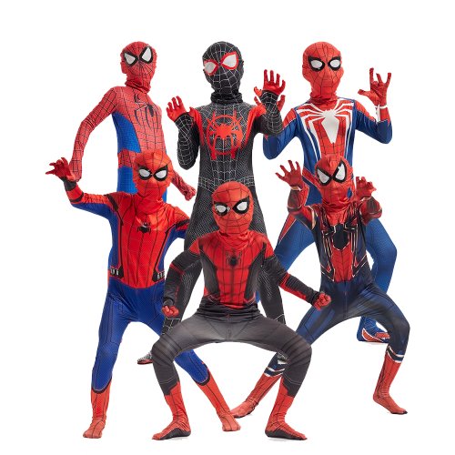 Image of New Superhero Movie Cosplay Spiderman Costume Halloween Bodysuit Costume for aldult Unisex Sizes 100-190