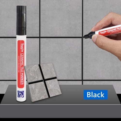Image of Waterproof White Grout Tile Pen Wall Grout Restorer Marker Pen for Bathroom Wall Floor Decontamination Seam Repair Pens