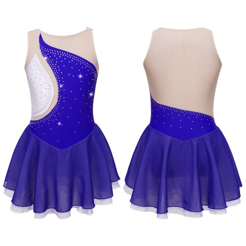 Immagine di Costume da Pattinaggio Artistico per Bambina con Strass