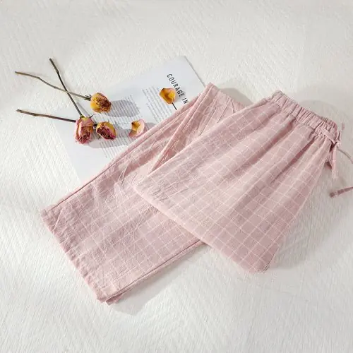 Image de Pantalon de Nuit Femme Coton Gaze - Confort Maxi