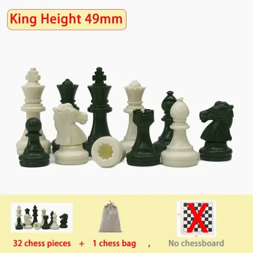 Image de Jeu d'Échecs en Plastique - 32 Pièces avec Roi 49-95mm