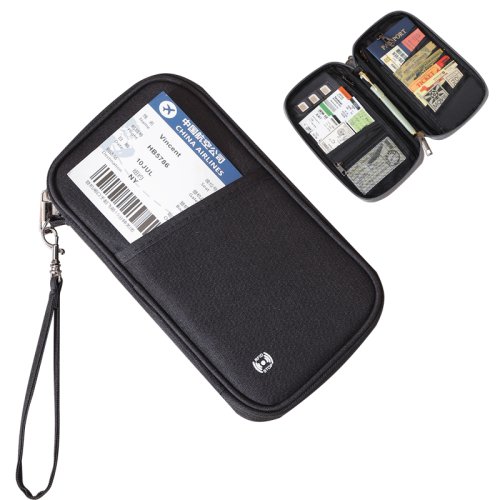 Imagen de Bolsa Portapasaporte Familiar con Protección RFID, Billetera para Documentos de Viaje y Organizador de Tarjetas de Crédito