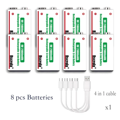 8 pz 9v baterías