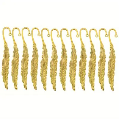 Image de Signets Plume Vintage en Métal - Lot de 12