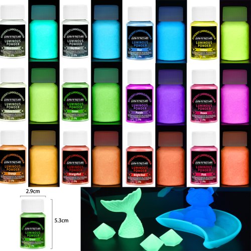 Image of Natural Glow-in-the-Dark Luminous Powder for DIY Jewelry Making – Long-Lasting Fluorescent Pigment for Epoxy Resin Art & Craft Projects