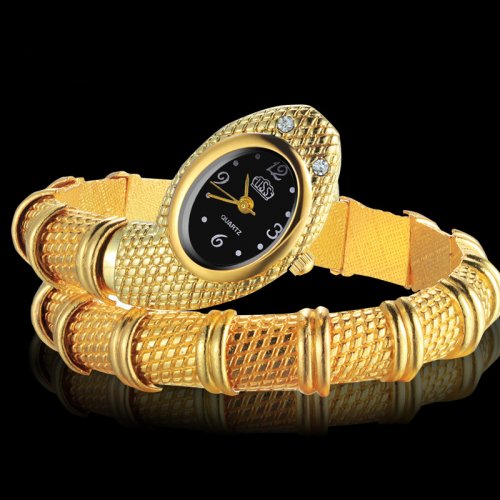 Imagen de Reloj de Pulsera en Forma de Serpiente Dorada para Mujer – Diseño Elegante y Luxuoso con Correa de Acero Inoxidable