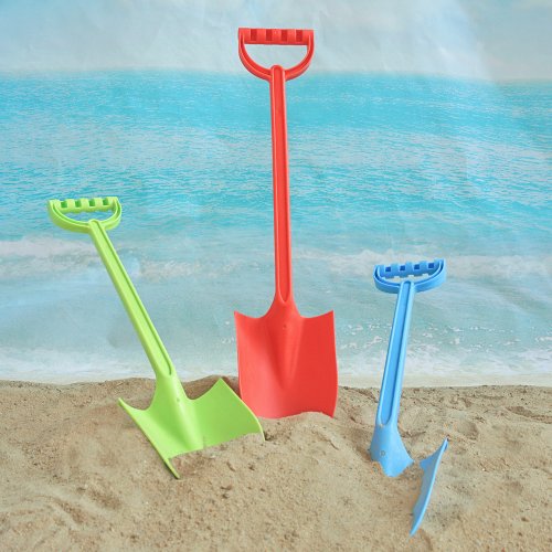Immagine di Pala da Spiaggia per Bambini da 53 cm con Pala da Sabbia Integrata – Giocattolo Multifunzione per Neve e Spiaggia, Set di Giochi all'Aperto, Regalo Estivo Ideale per Bambini