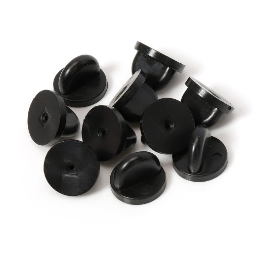 Afbeelding van 50Pcs Kleurrijke Rubber Broche Pin Terug Squeeze Badge Houder Vlinder Sluiting Clutch Care Cap Voor Diy Sieraden Maken Ambachten