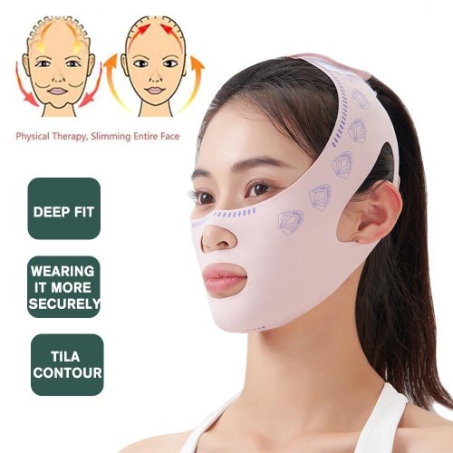 Natuurlijke V-Lijn Gezichtsbandage met Anti-Rimpel Effect – Verjongend Face Lifting Masker voor een Straffer en Jeugdiger Uiterlijk