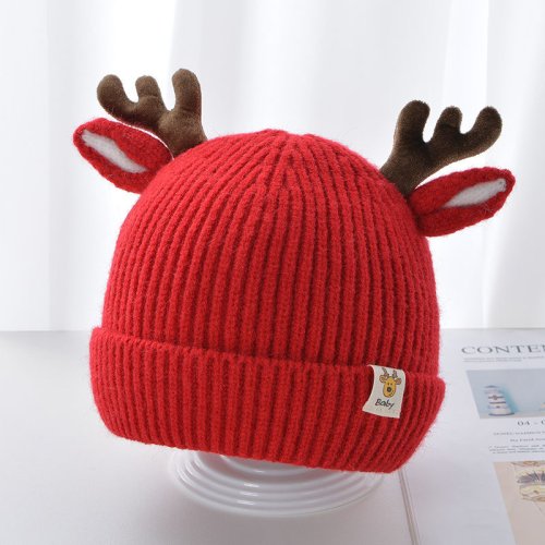 Imagen de Gorro de Punto con Orejas de Ciervo para Bebé - Gorro Caliente y Acogedor para Otoño e Invierno, Ideal como Regalo de Navidad para Niños Pequeños con Protección para los Oídos