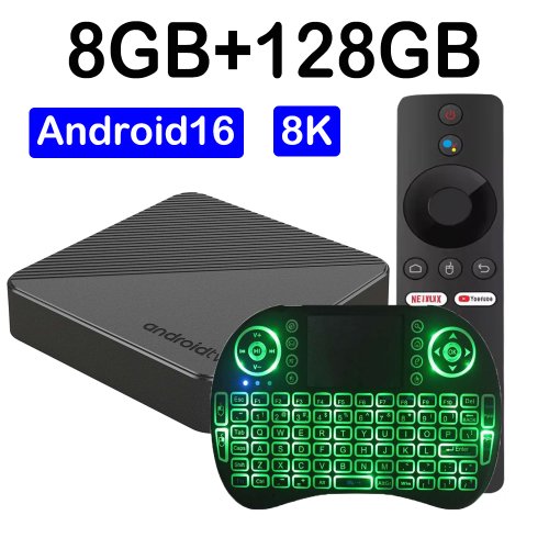 Zdjęcie Smart TV Box T8 z Androidem 14, 4 GB RAM, 64/128 GB ROM, Wi-Fi 5G, Bluetooth 5.4, obsługa Google Voice – nowoczesny odtwarzacz multimedialny