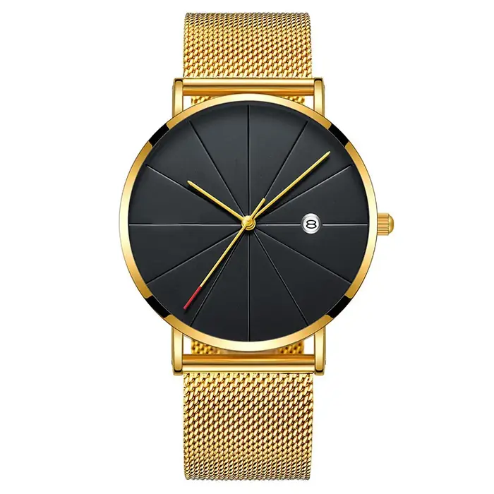 Image de Montre Homme Luxe Ultra Fine Or & Acier Inoxydable