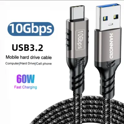 Image de Câble USB-C 3.2 Gen 2 10Gbps - Charge Rapide 60W & Transfert Ultra-Fast