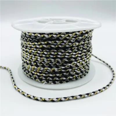 Image de Cordon Macramé 100% Coton - Ligne Dorée 5mm