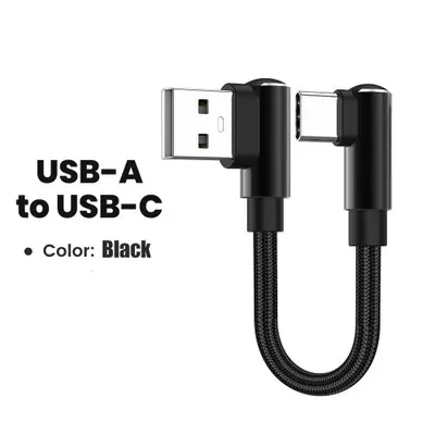 Image de Câble USB-C 90° Court - Charge Rapide pour iPhone, Samsung, Xiaomi