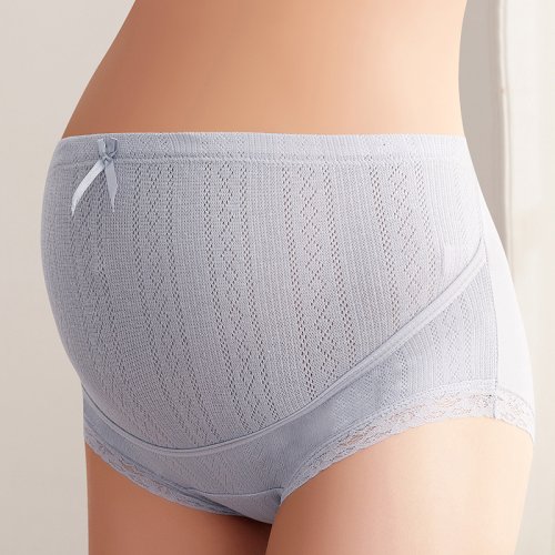 Imagen de Pantalones cortos de algodón para embarazadas, ropa interior de maternidad ajustable, cintura alta, 3 colores, talla grande