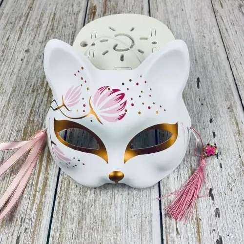 Image de Masque Chat-Renard Japonais Peint à la Main