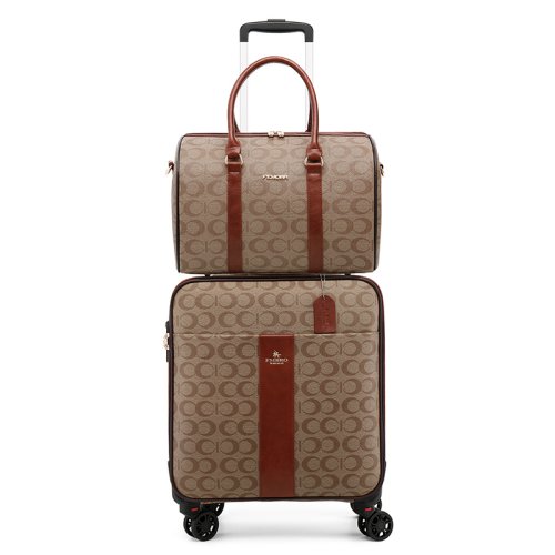 Imagen de Juego de Equipaje de Lujo con Ruedas en Cuero PU - Maleta con Ruedas Moderna, Bolsa de Viaje Elegante y Equipaje de Mano Práctico