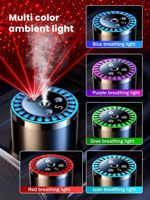 Image de Lampe Starlight Multicolore Rechargeable avec Diffuseur d'Arômes pour Voiture