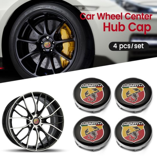Zdjęcie 60 mm Kołpak Środek Felgi Samochodowej – Ochronna Pokrywa Piasta z Emblematem do Fiat 500, Punto, Ducato, Stilo, Palio, Bravo, Punto, Abarth