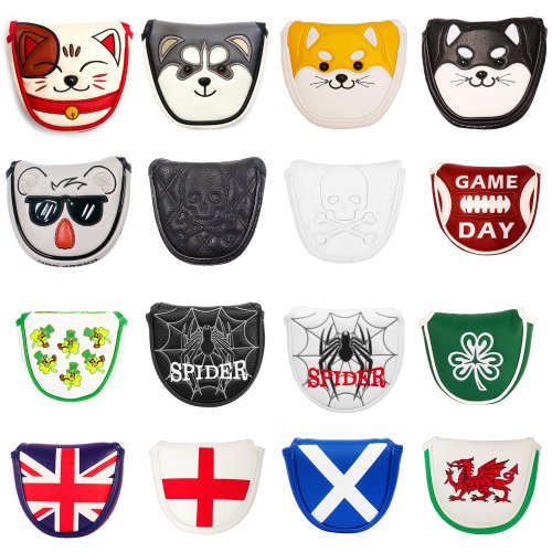 Image of Premium Magnetic Closure Customized Golf Mallet Putter Cover in Synthetic Leather – Multi-Style & Color Options for Style and Protection