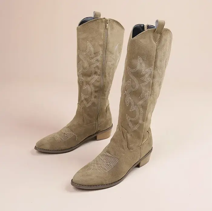 Image de Bottes de Cowboy Hautes Femme - Style Western Brodé