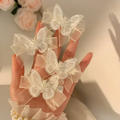 4pcs White Butterfly