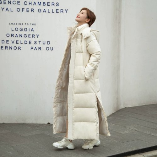 Imagen de Nuevo abrigo de algodón de invierno para mujer, abrigo coreano holgado y grueso de algodón alargado y cálido, Parkas largas con capucha para mujer 2025, prendas de vestir de talla grande