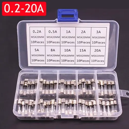Image de Kit 100 Fusibles Auto Verre - 72 Pièces Assorties 0.2A à 30A