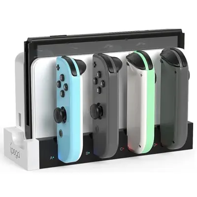 Image de Station de charge 4-en-1 pour Joy-Con Nintendo Switch & OLED