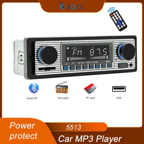 Bild von 1-DIN Autoradio mit Bluetooth, MP3-Player, FM-Tuner, USB, AUX, SD-Karte und Freisprecheinrichtung – Modernes Autostereo mit Sprachsteuerung und Stromschutz