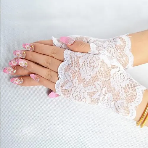 Image de Gants de Mariée Dentelle Sans Doigts - Élégance & Style