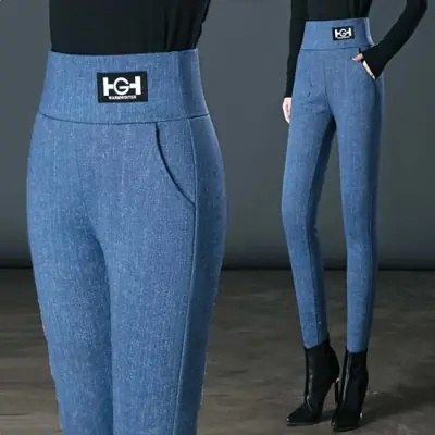 Image de Leggings en Laine d'Agneau Taille Haute - Chauds & Élégants