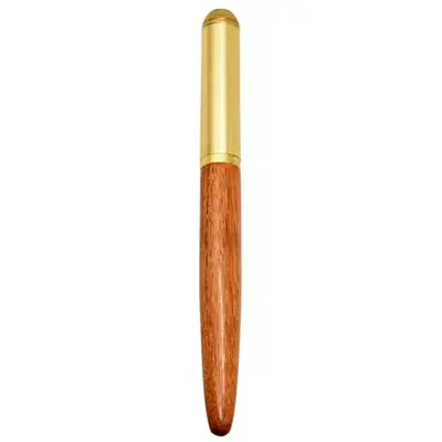 Image de Stylo Plume Rétro Luxe en Bois & Bronze