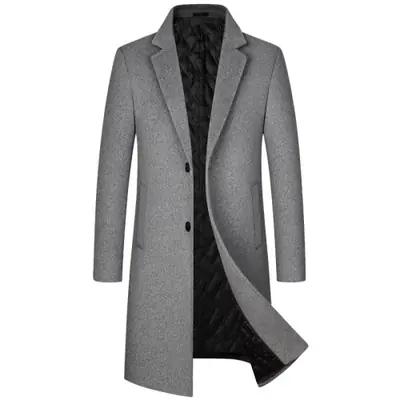 Image de Manteau Homme Hiver en Laine Épaisse - Style Britannique