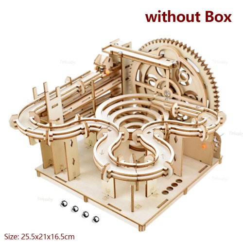 Kit di Costruzione in Legno 3D con Modello Meccanico Fai Da Te – Puzzle Manuale con Set di Marmo e 4 Palline per Bambini e Adulti