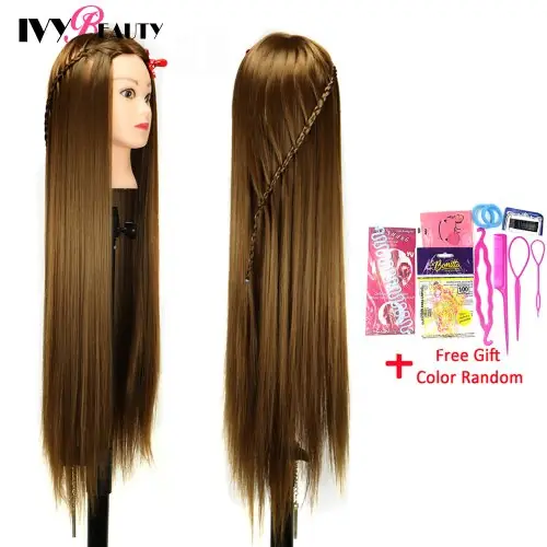 Image de Tête de Mannequin Cheveux Synthétiques 75-80cm