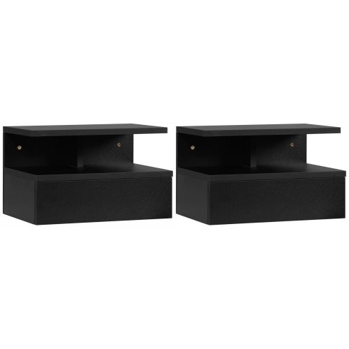 Image de Tables de Chevet Flottantes - Lot de 2 avec Tiroir