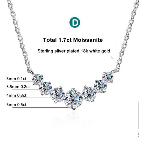 Immagine di Collana Moissanite Donna - Eleganza da Sposa in Oro Bianco