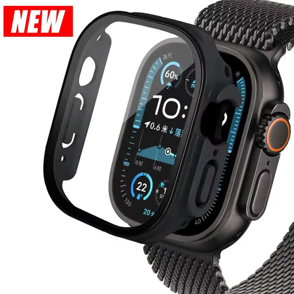 Afbeelding van Glas Case voor Apple Watch Ultra 2 49mm - PC Bumper met Gehard Schermbeveiliging en Smartwatch Cover voor iWatch Serie, Band Accessoires