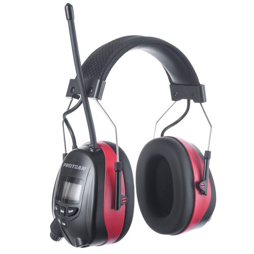 Immagine di PROTEAR Cuffie elettroniche per protezione dell'udito Bluetooth con radio FM AM 25dB NRR Cuffie antirumore Protezioni per le orecchie ricaricabili