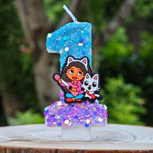 Afbeelding van Nummer 0-9 Anime 3D Leuke Gabby's Poppenhuis Kaars Kinderen Verjaardagsfeestje Verjaardagstaart Kaarsen Baby shower Party Geschenken