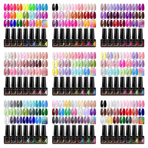 Immagine di Set di smalti gel per unghie da 20 pezzi Set di smalti per unghie per tutte le stagioni senza HEMA Kit di vernici Soak Off a lunga durata per manicure Design gel UV/LED fai da te