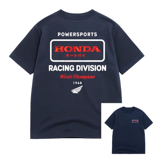 Afbeelding van Retro Motorfiets T-Shirt voor Heren – Losse Hals, Korte Mouwen, Honda Non-Wing Design, Hip-Hop Stijl