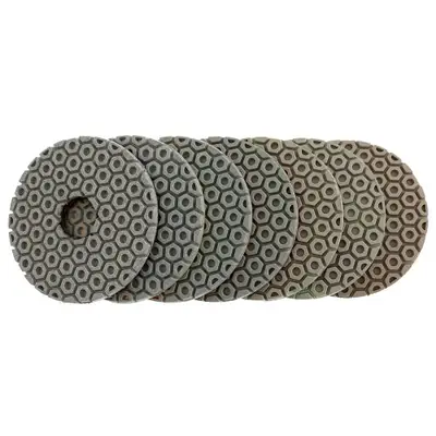 Image de Kit 7 Pièces Tampons de Polissage 100mm pour Granit, Marbre & Béton