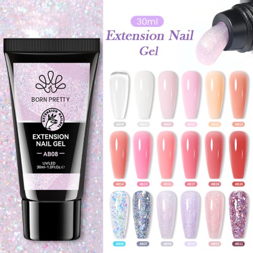 Bild von Glitzernder Acryl-Gel-Nagellack – Silber & Rosa für perfekte Fingerverlängerung