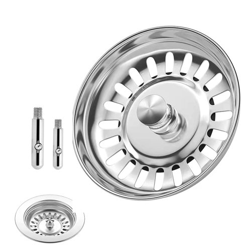 Imagen de Colador de fregadero de cocina Premium, juego de filtros de drenaje para lavabo de repuesto, acero inoxidable de 80/82/84mm para evitar el pelo de la suciedad, 1 ud.